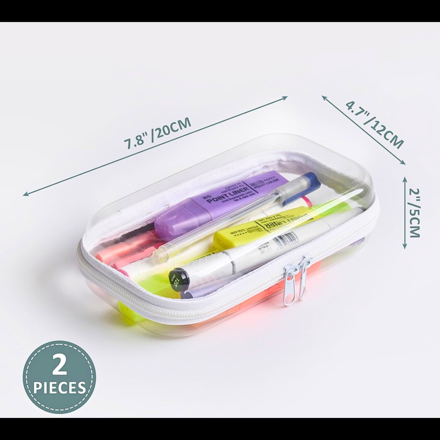 YQBRAO Clear Hard Shell Zipper Case