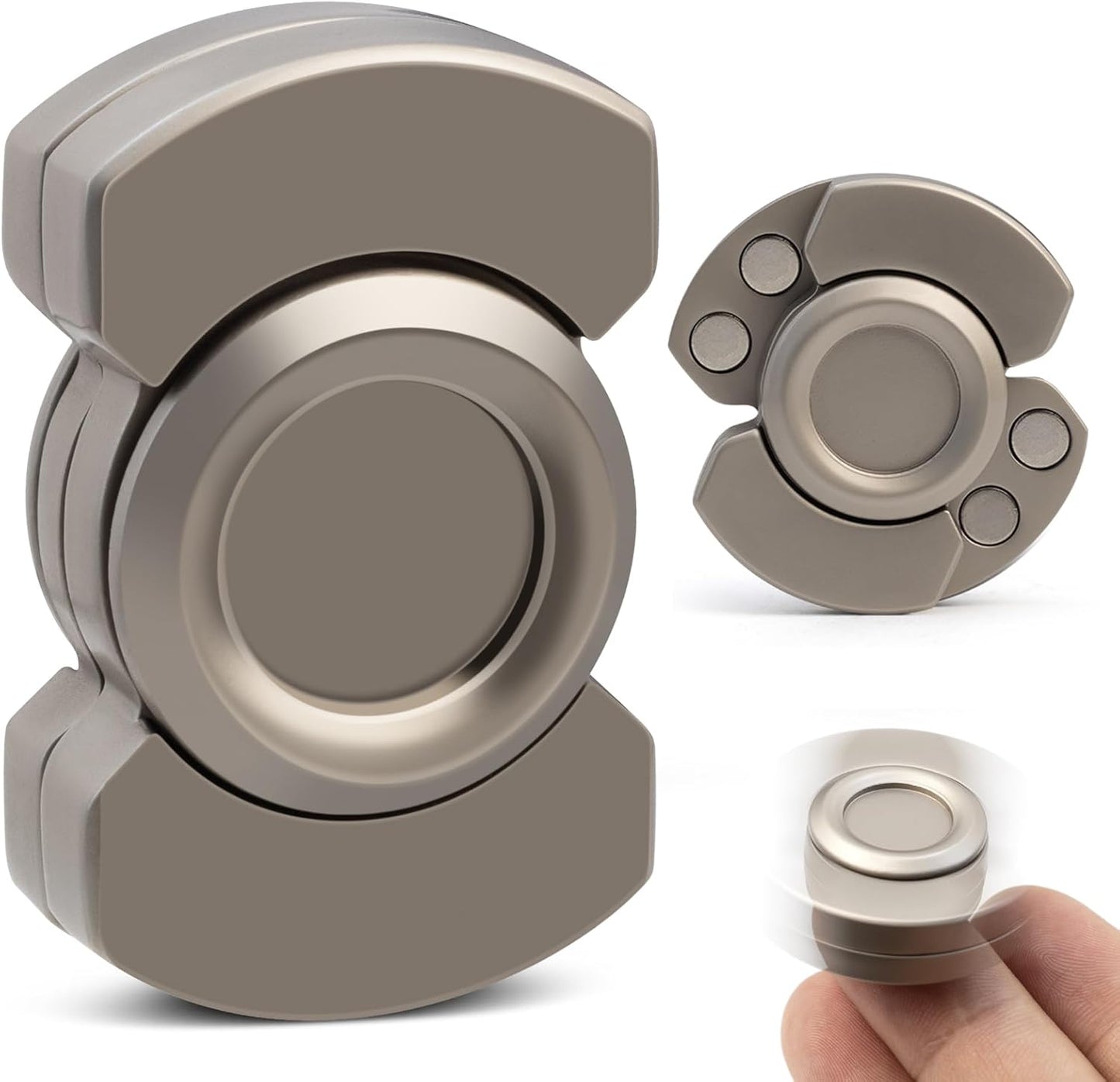 Easter Basket Stuffer, 3-In-1 Fidget Toys Adults Kids: Spinner, Slider & Clicker – Magnetic Stainless Steel Bearing for Super-Stable Rotation – Stress Relief, Enhanced Focus, and Habit Breaking, Black