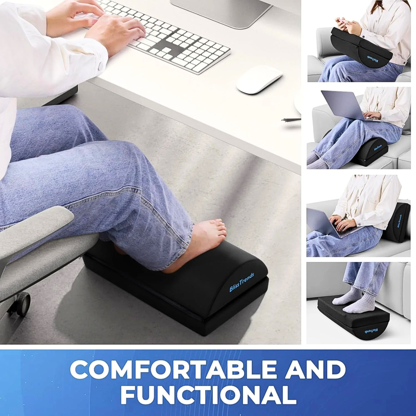 Adjustable Ergonomic Under Desk Foot Rest by BlissTrends