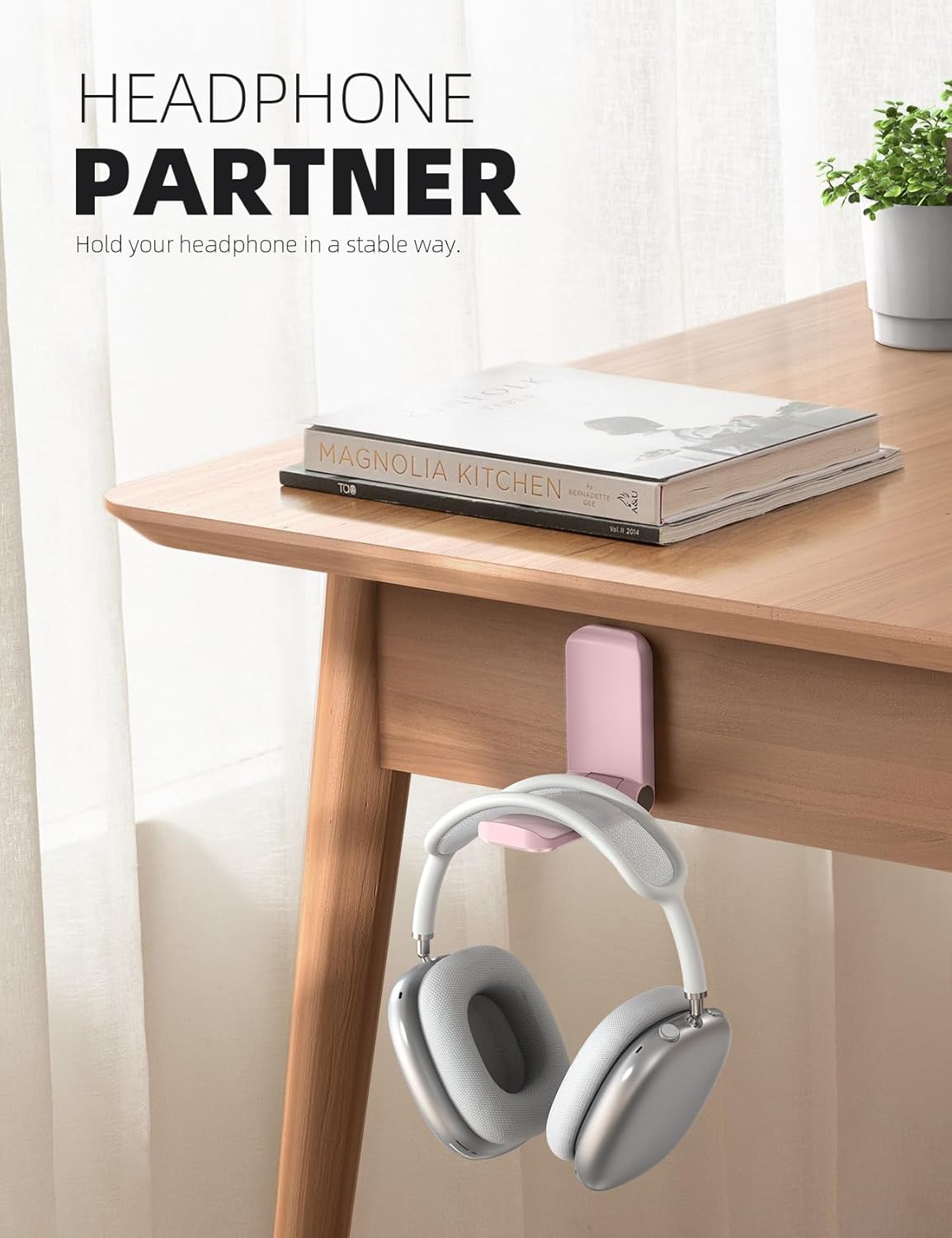 Foldable Heavy Attach Under Desk Headphone HANGER