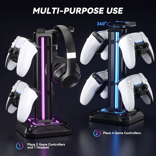 RGB Dual Controller & Headphone Stand