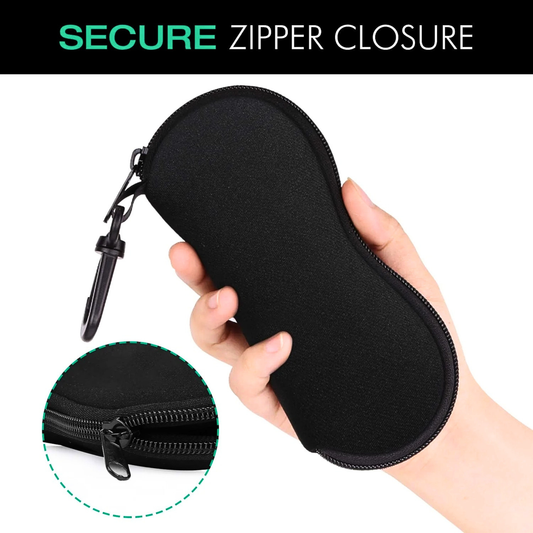 Lightweight Neoprene Sunglasses Case with Carabiner Clip