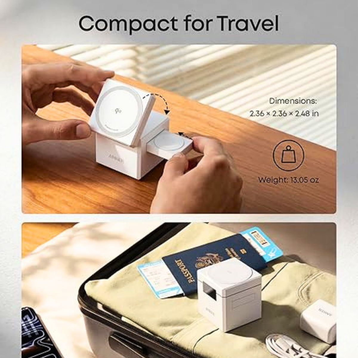 Anker 3-in-1 MagSafe Charging Cube | 15W Foldable Stand