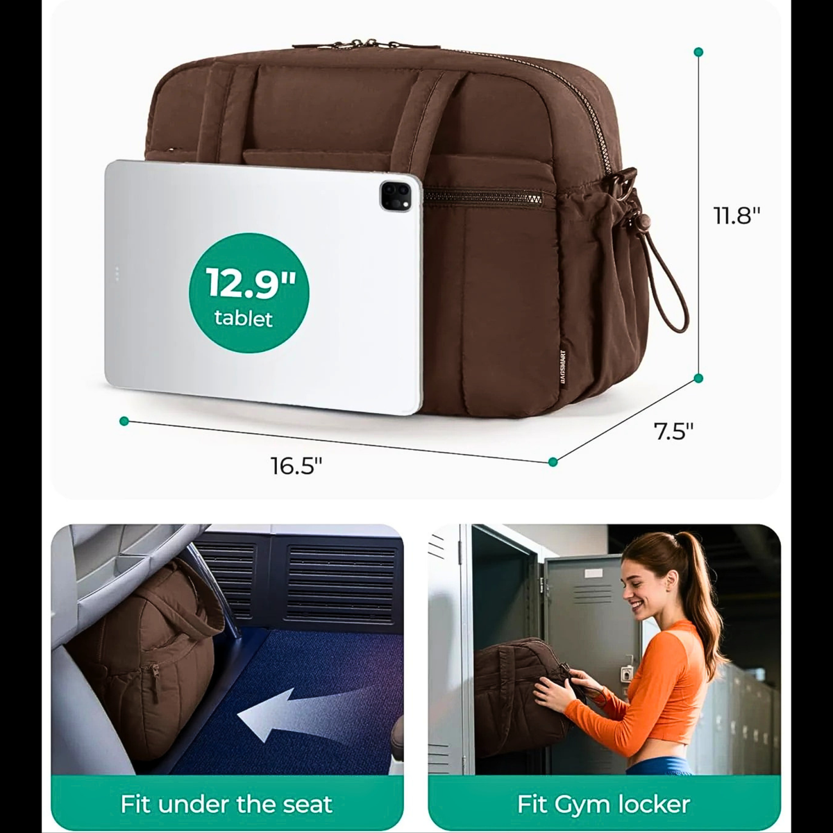 BAGSMART Water-Resistant Travel Duffel Bag