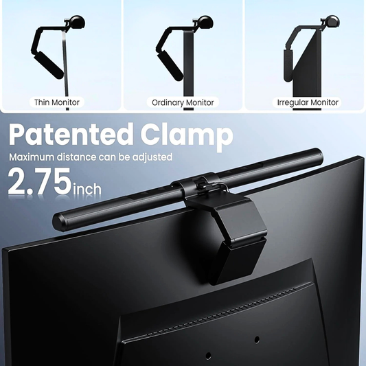 Quntis Computer Monitor Lamp, USB LED Monitor Light Bar with Auto-Dimming, Space-Saving Desk Lamp