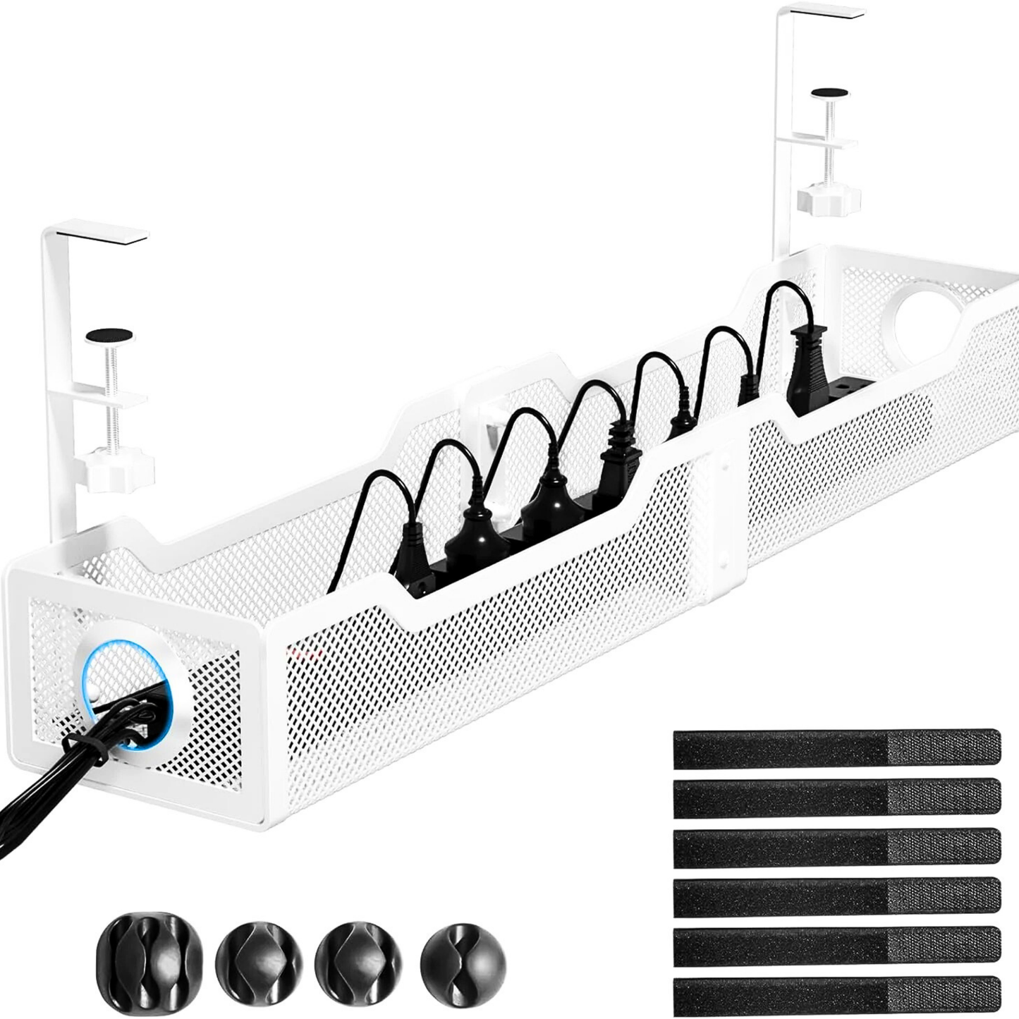 Under Desk Cable Management Tray | Drill-Free Wire Organizer