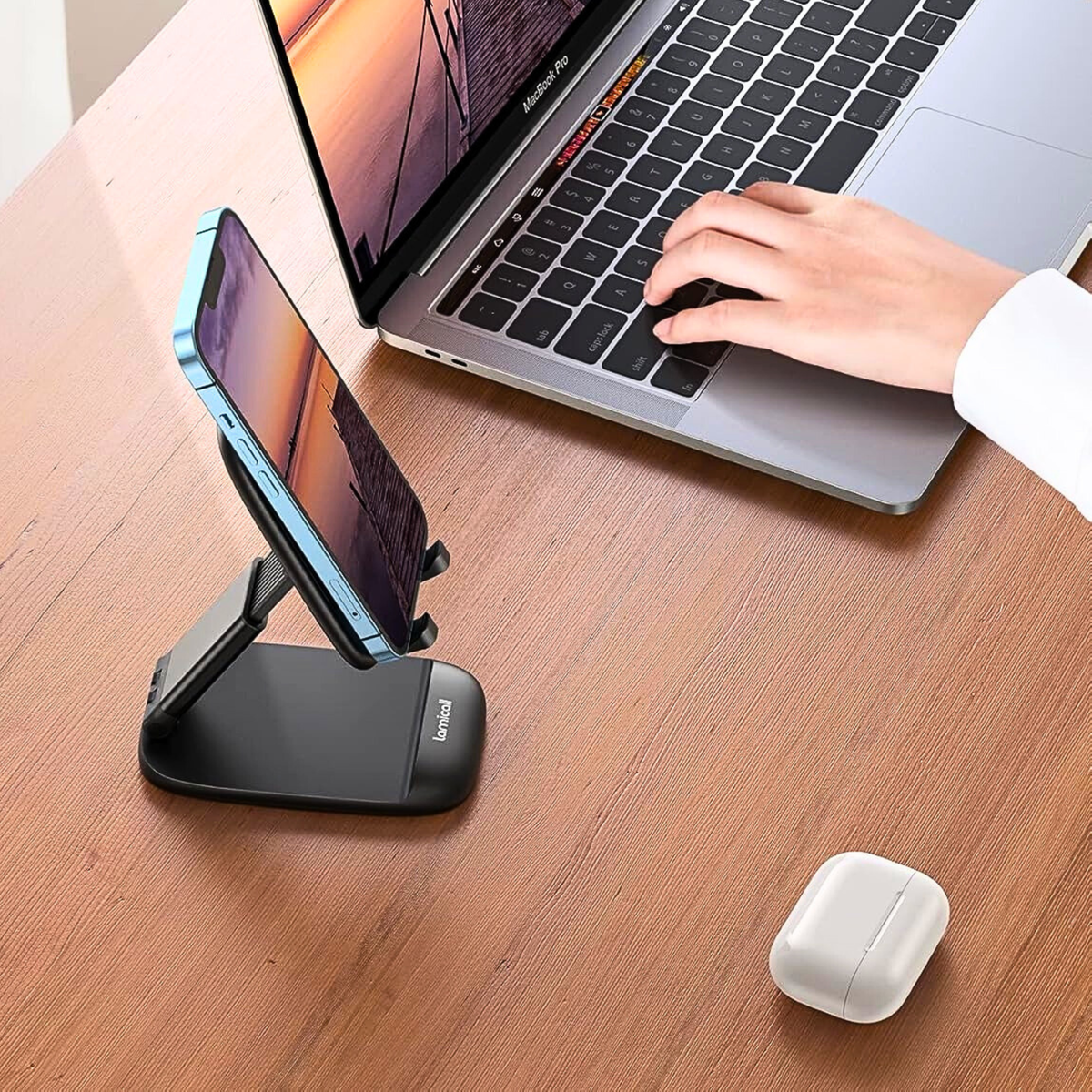 Foldable Desk Phone Stand With Adjustable Height