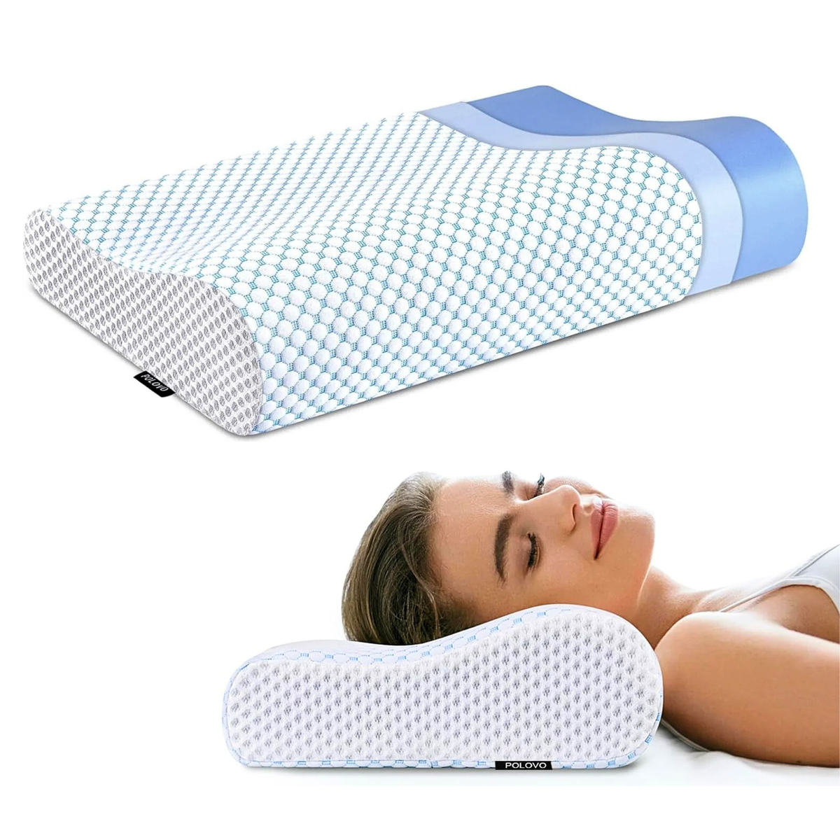 Dual Height Memory Foam Neck Pillow