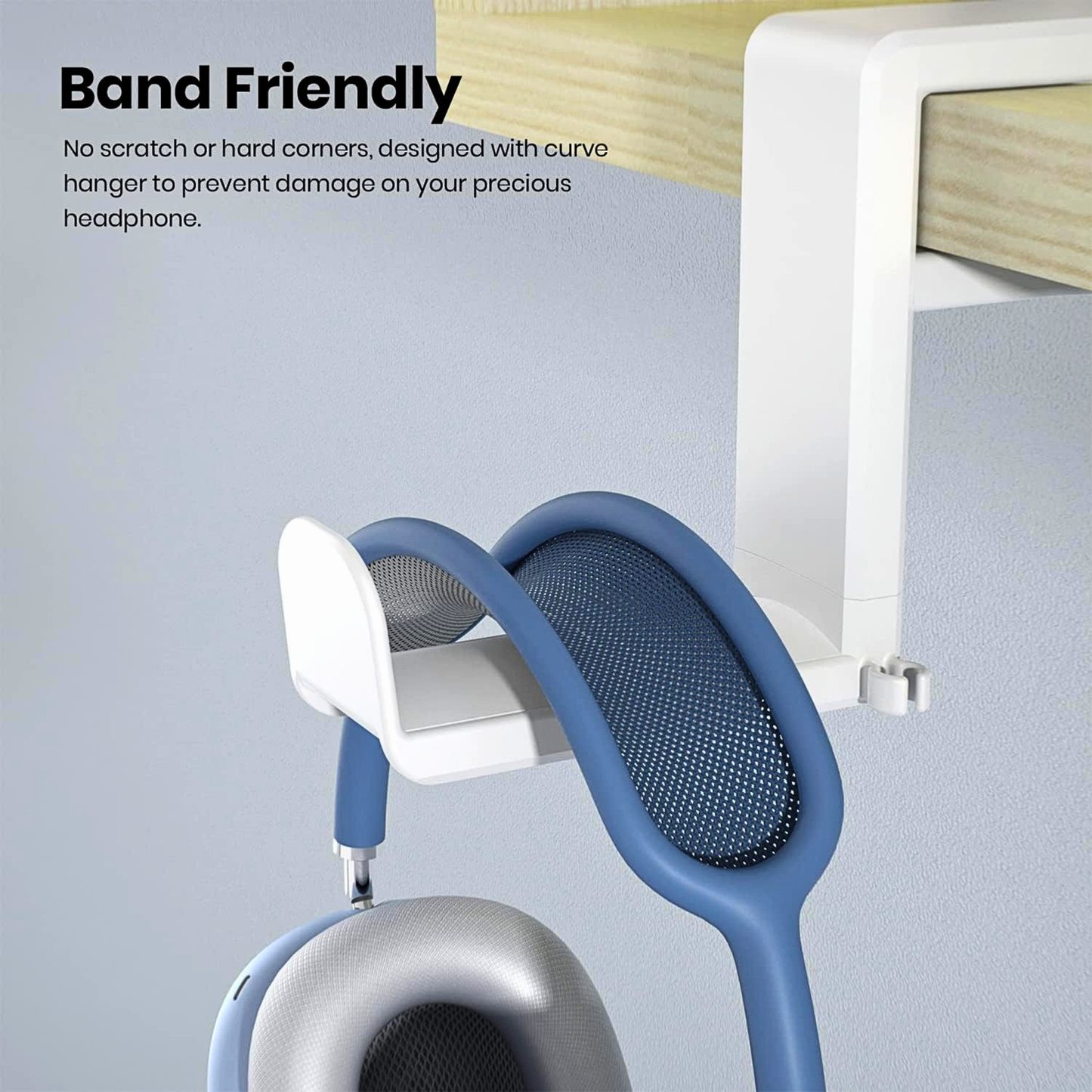 EURPMASK Under Desk 360 Degree Rotating Headphone Hanger
