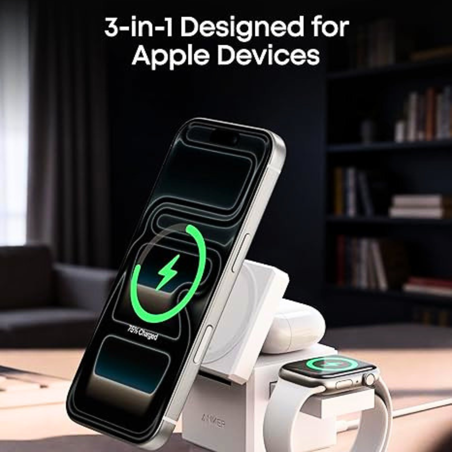 Anker 3-in-1 MagSafe Charging Cube | 15W Foldable Stand