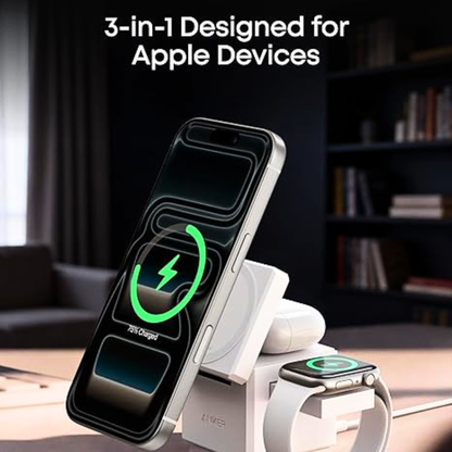 Anker 3-in-1 MagSafe Charging Cube | 15W Foldable Stand