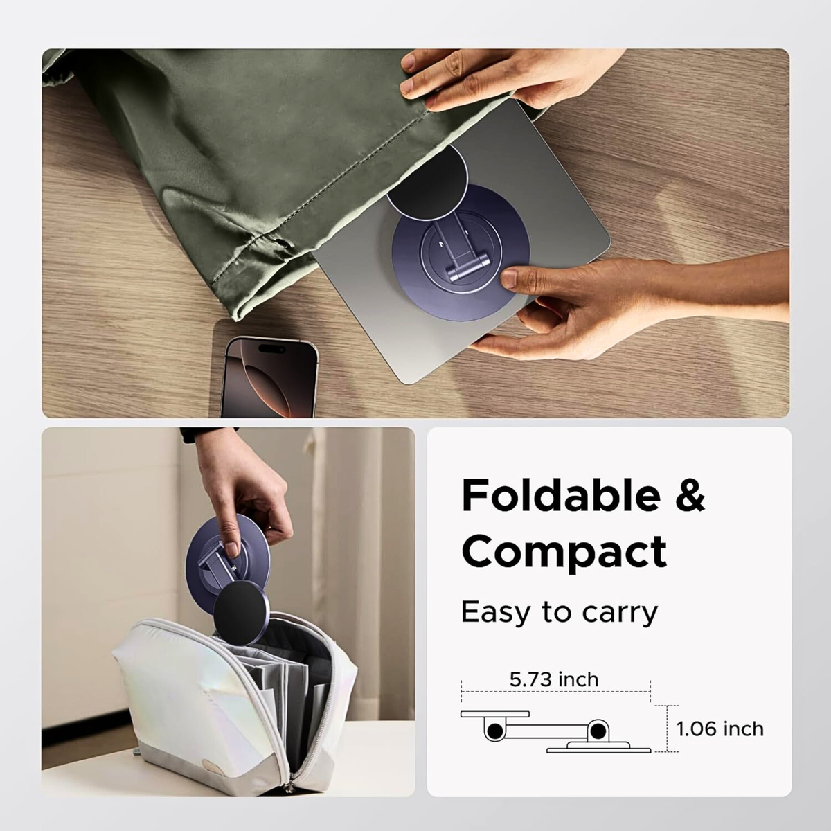Magnetic Height-Adjustable Phone Stand With 360° Rotation
