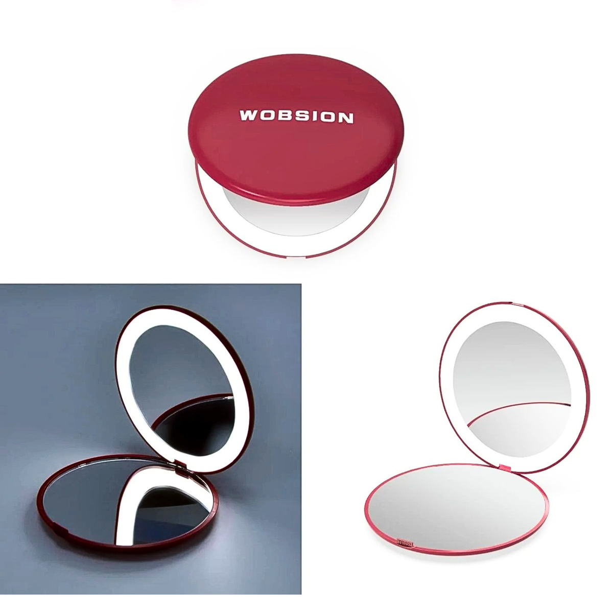 LUMINA Magnetic-Logic Travel 10X Micro-Clarity LED Makeup Mirror