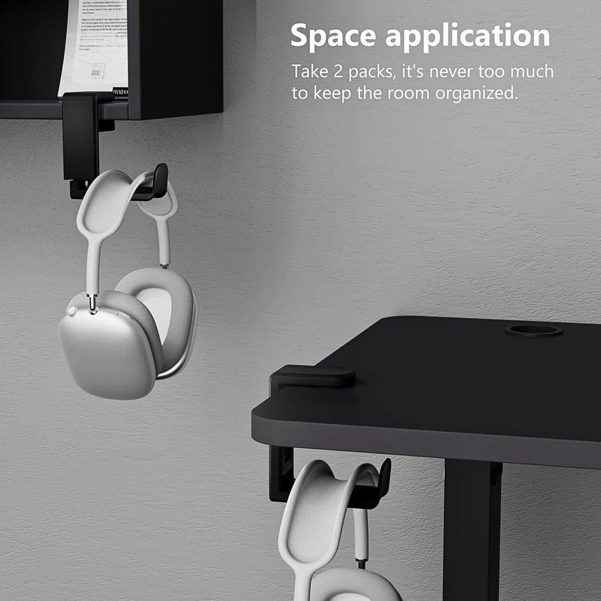 EURPMASK Under Desk 360 Degree Rotating Headphone Hanger