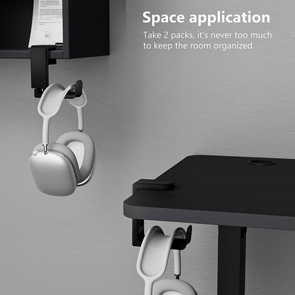 EURPMASK Under Desk 360 Degree Rotating Headphone Hanger