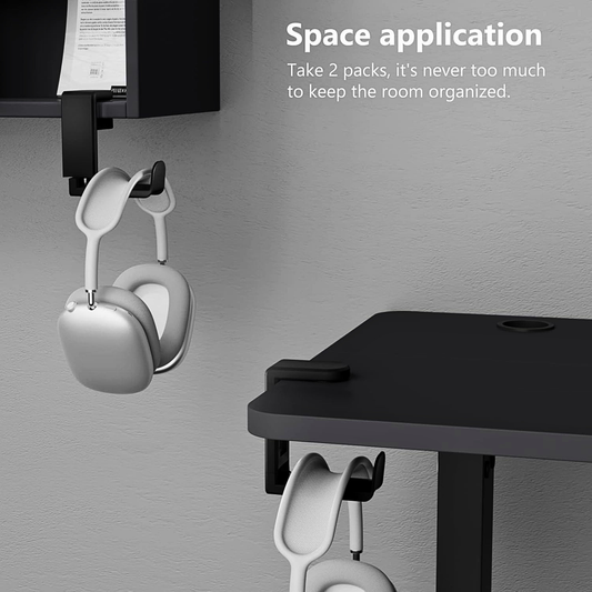 EURPMASK Under Desk 360 Degree Rotating Headphone Hanger