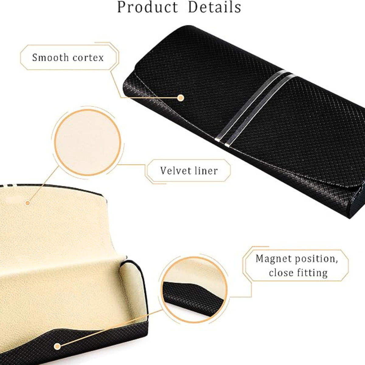 LifeArt PU Leather Hard Shell Eyeglass Case