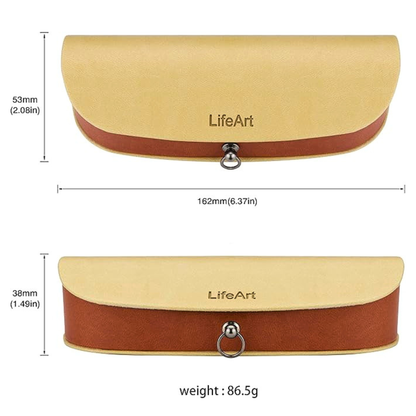 LifeArt PU Leather Hard Shell Eyeglass Case