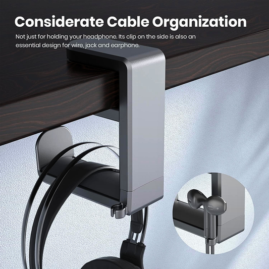 EURPMASK Under Desk 360 Degree Rotating Headphone Hanger