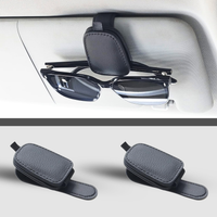 Magnetic Leather Car Visor Sunglass Holder 2 Pack