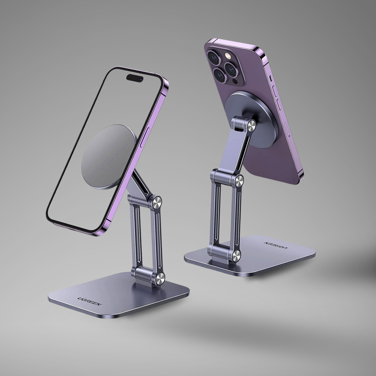 Magnetic Cell Phone Stand With Adjustable Arms