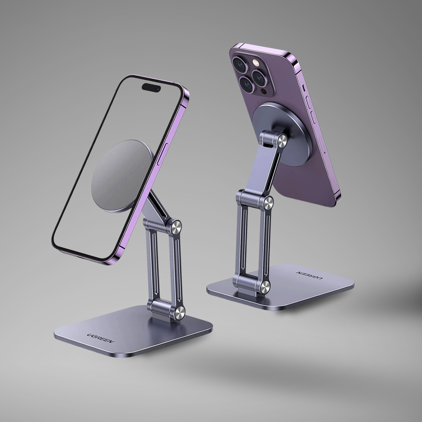Magnetic Cell Phone Stand With Adjustable Arms