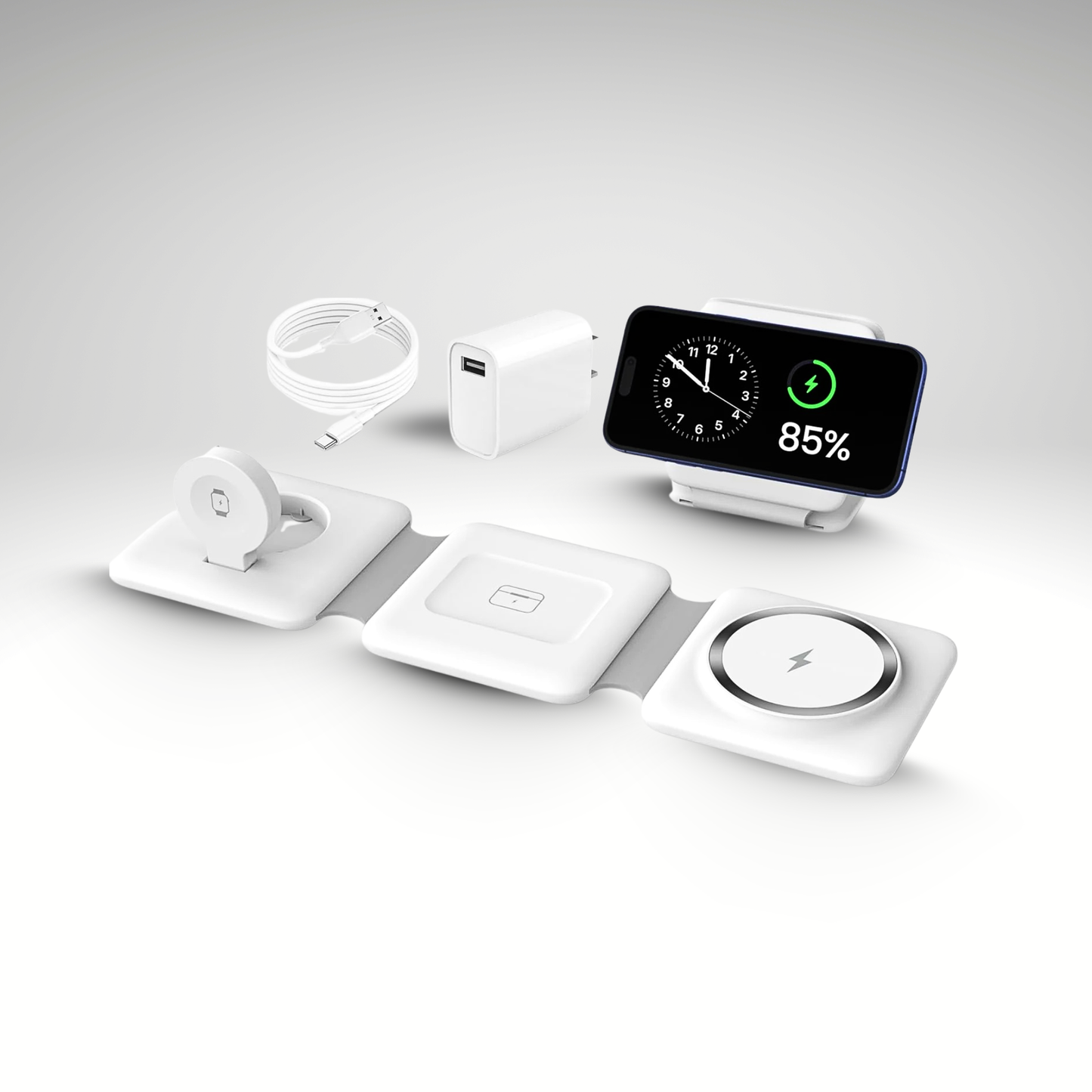 Foldable 3-in-1 Magnetic Wireless Charging Station | Apple Travel Dock