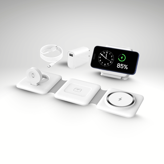 Foldable 3-in-1 Magnetic Wireless Charging Station | Apple Travel Dock
