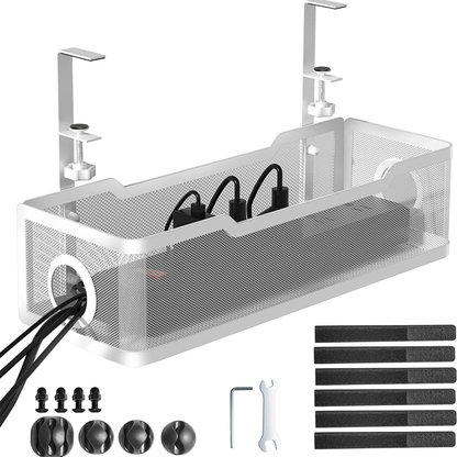 Under Desk Cable Management Tray | Drill-Free Wire Organizer