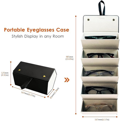 LifeArt PU Leather Hard Shell Eyeglass Case