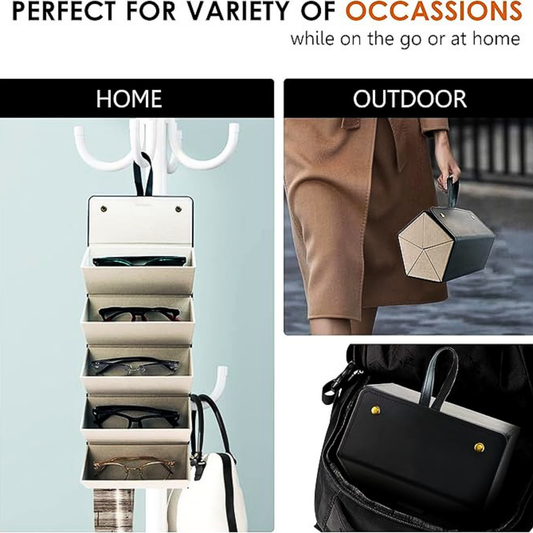 LifeArt PU Leather Hard Shell Eyeglass Case