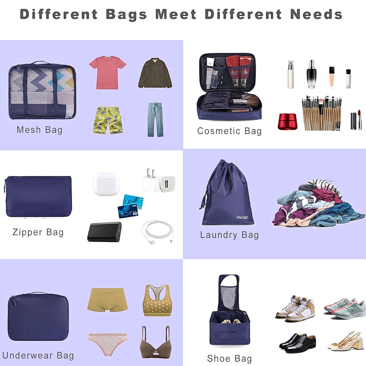 Premium Travel Packing Cubes | Luggage Organizer Set