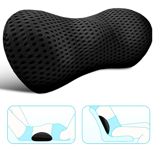 Curved Memory Foam Lumbar Pillow With Mesh Cover