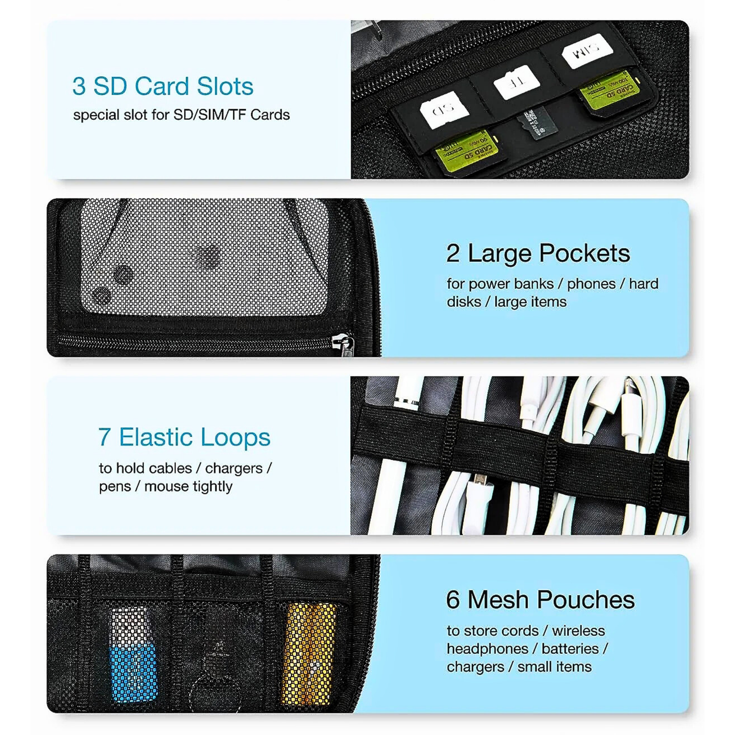BAGSMART Large Electronics Travel Organizer Case