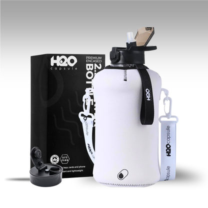 Half Gallon Water Bottle with Storage Sleeve and Straw