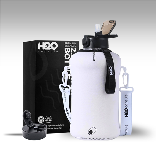 Half Gallon Water Bottle with Storage Sleeve and Straw