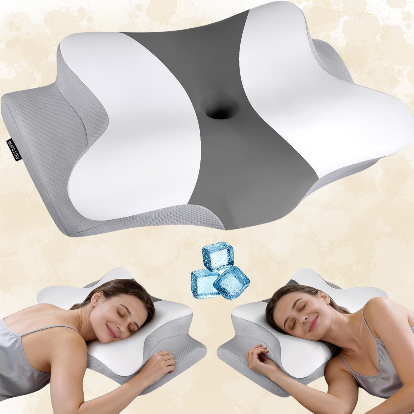 Contour Memory Foam Butterfly Pillow With Dual Heights
