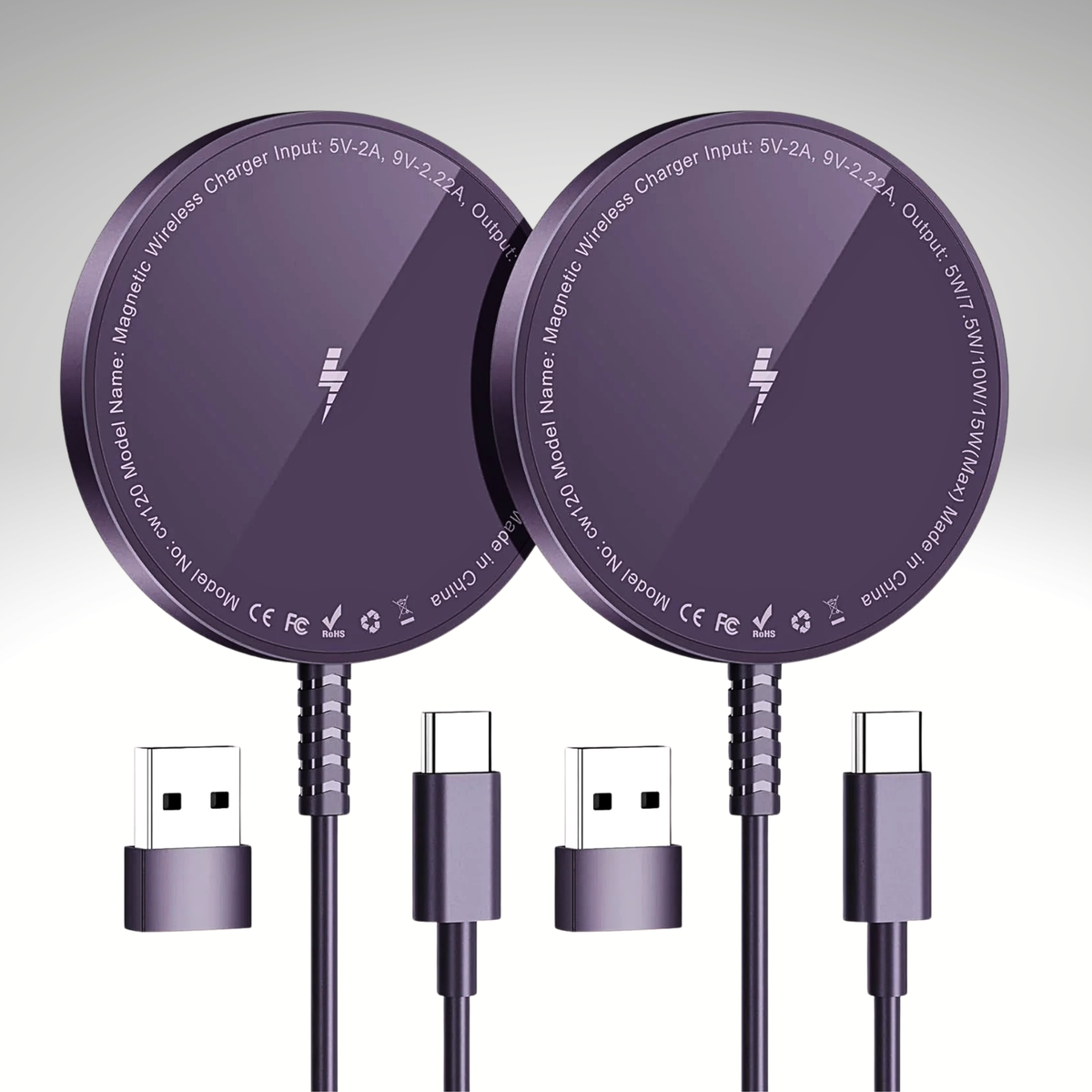 Bohuma 15W Magnetic Wireless Charger 2-Pack