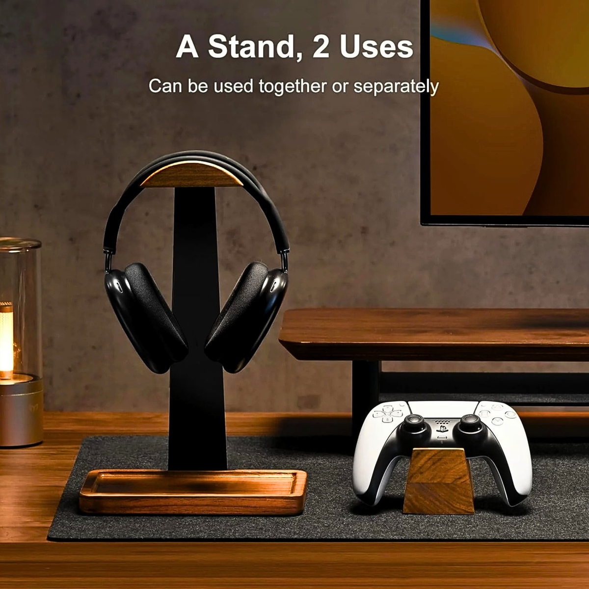 UPERGO Walnut Headset and Controller Stand