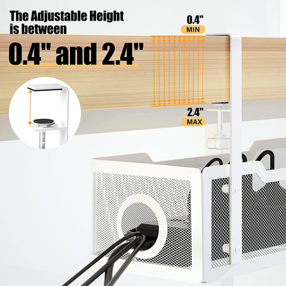 Under Desk Cable Management Tray | Drill-Free Wire Organizer