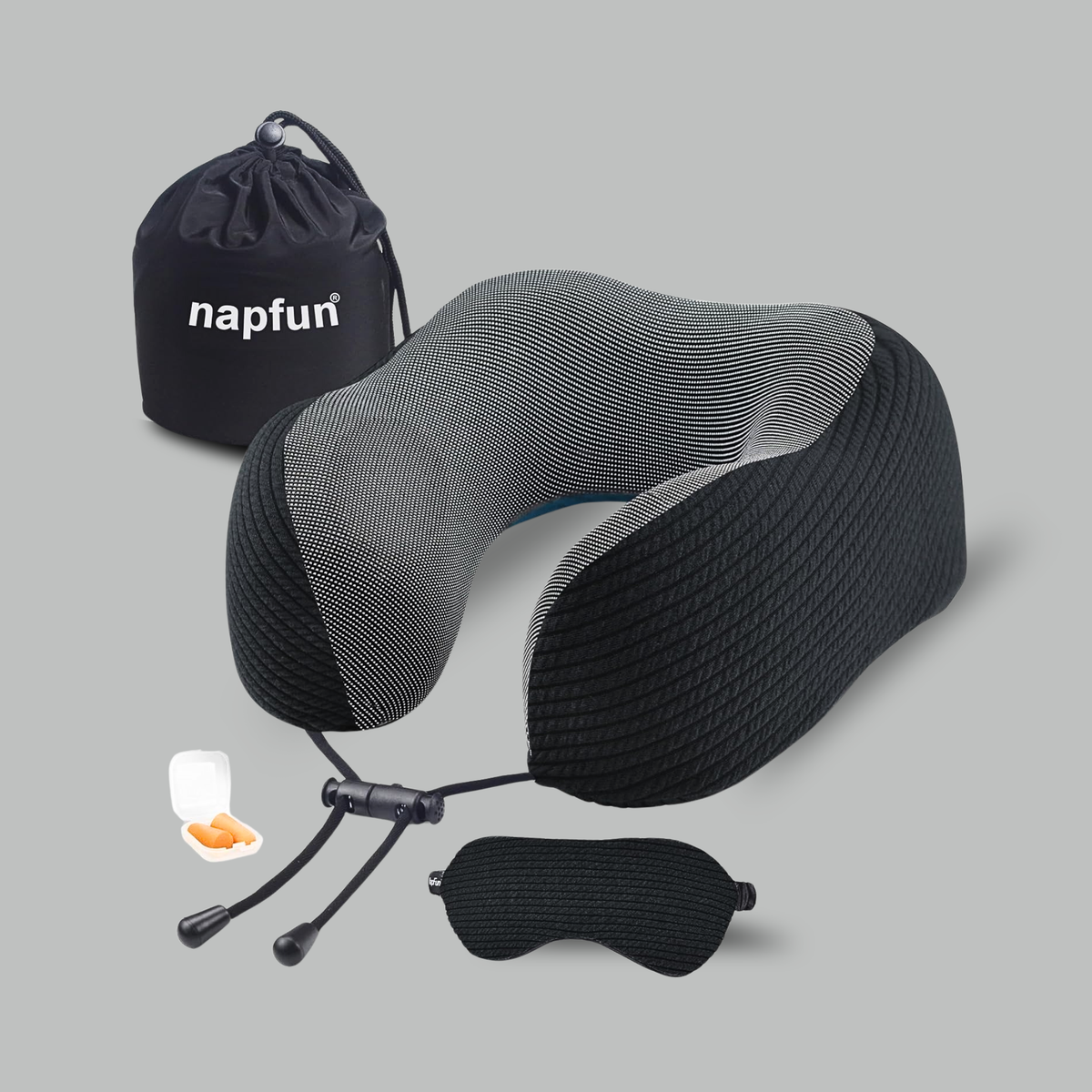 Contoured Memory Foam Travel Neck Pillow