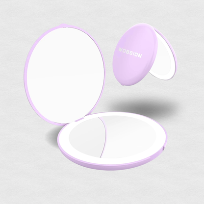 LUMINA Magnetic-Logic Travel 10X Micro-Clarity LED Makeup Mirror