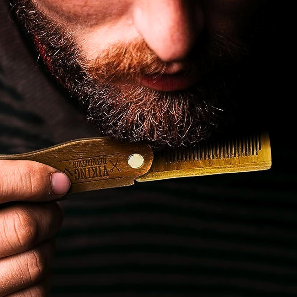 Viking Revolution Folding Wooden Beard Comb