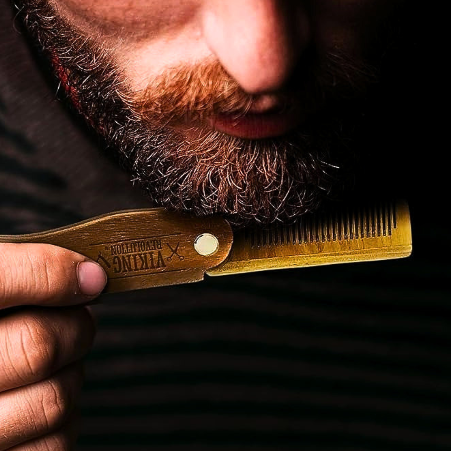 Viking Revolution Folding Wooden Beard Comb