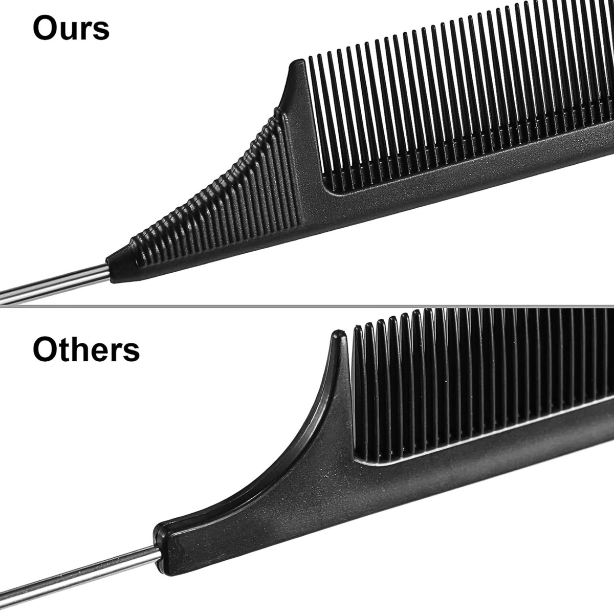 Leinuosen Carbon Fiber Rat Tail Comb 3-Pack