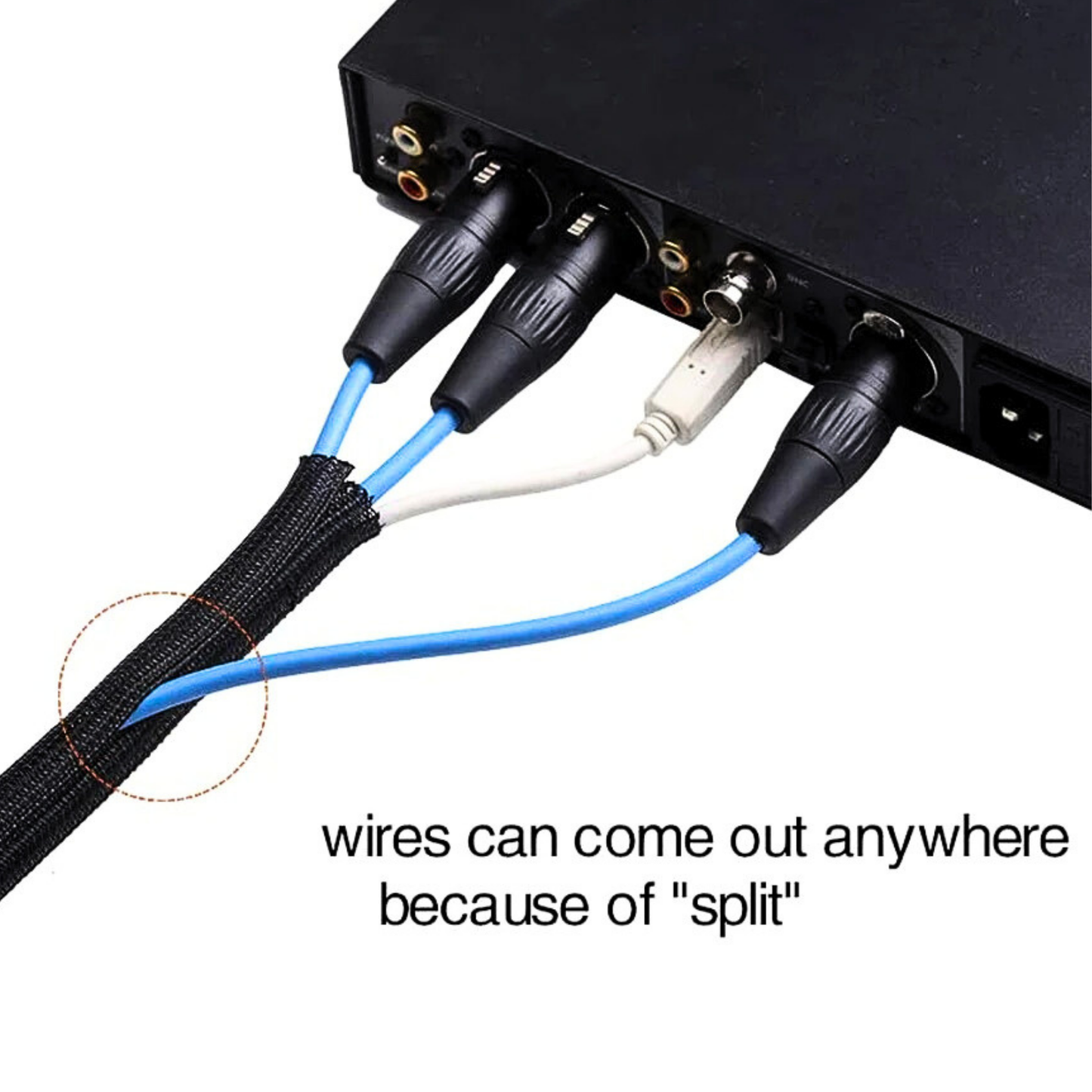 Black Split Cable Sleeving | Heavy-Duty Cord Protector