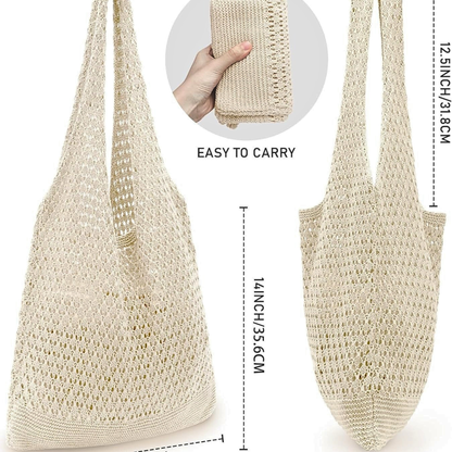 Hatisan Handmade Crochet Knit Beach Tote