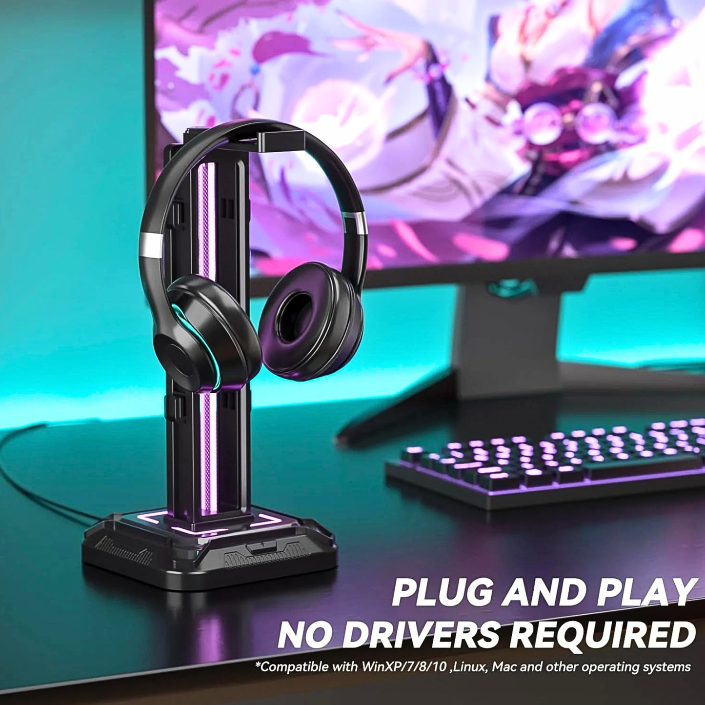 RGB Dual Controller & Headphone Stand