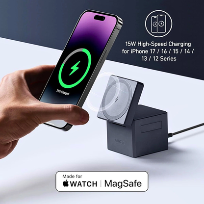 Anker 3-in-1 MagSafe Charging Cube | 15W Foldable Stand
