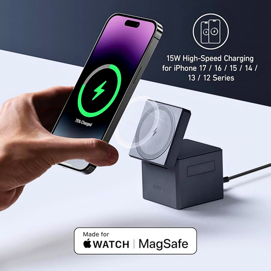 Anker 3-in-1 MagSafe Charging Cube | 15W Foldable Stand